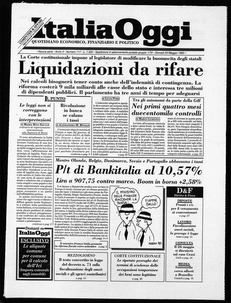 Italia oggi : quotidiano di economia finanza e politica